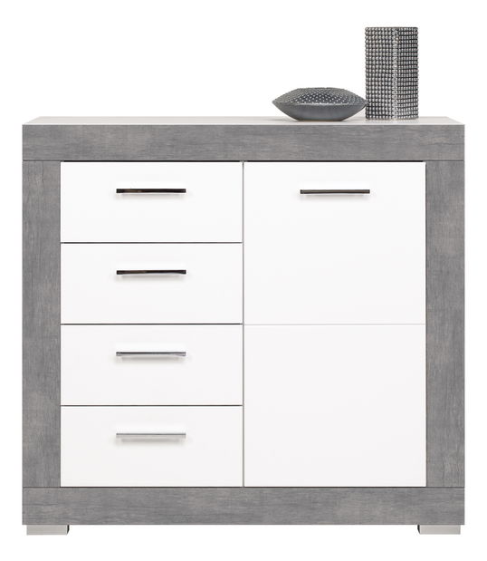 Komoda Twin TW 2 (sivá + biela matná)