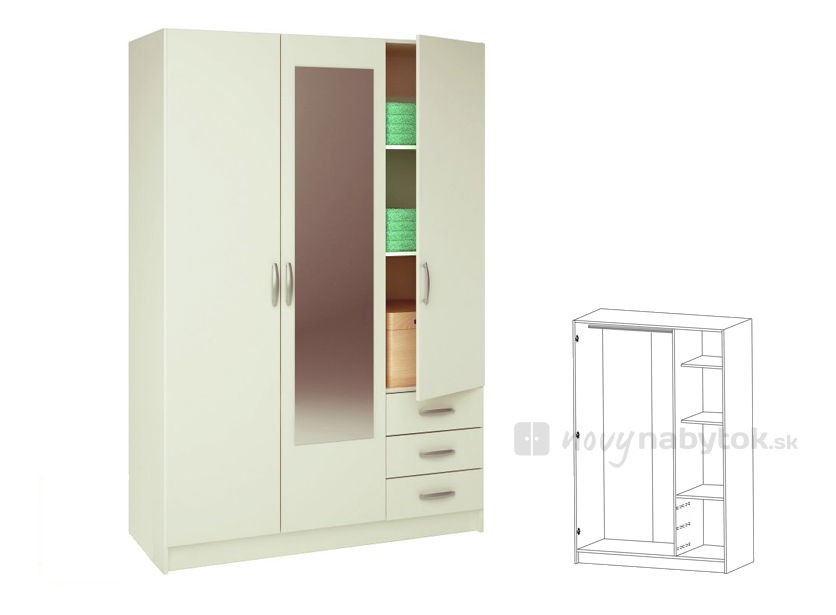 Šatníková skriňa Slot 400825