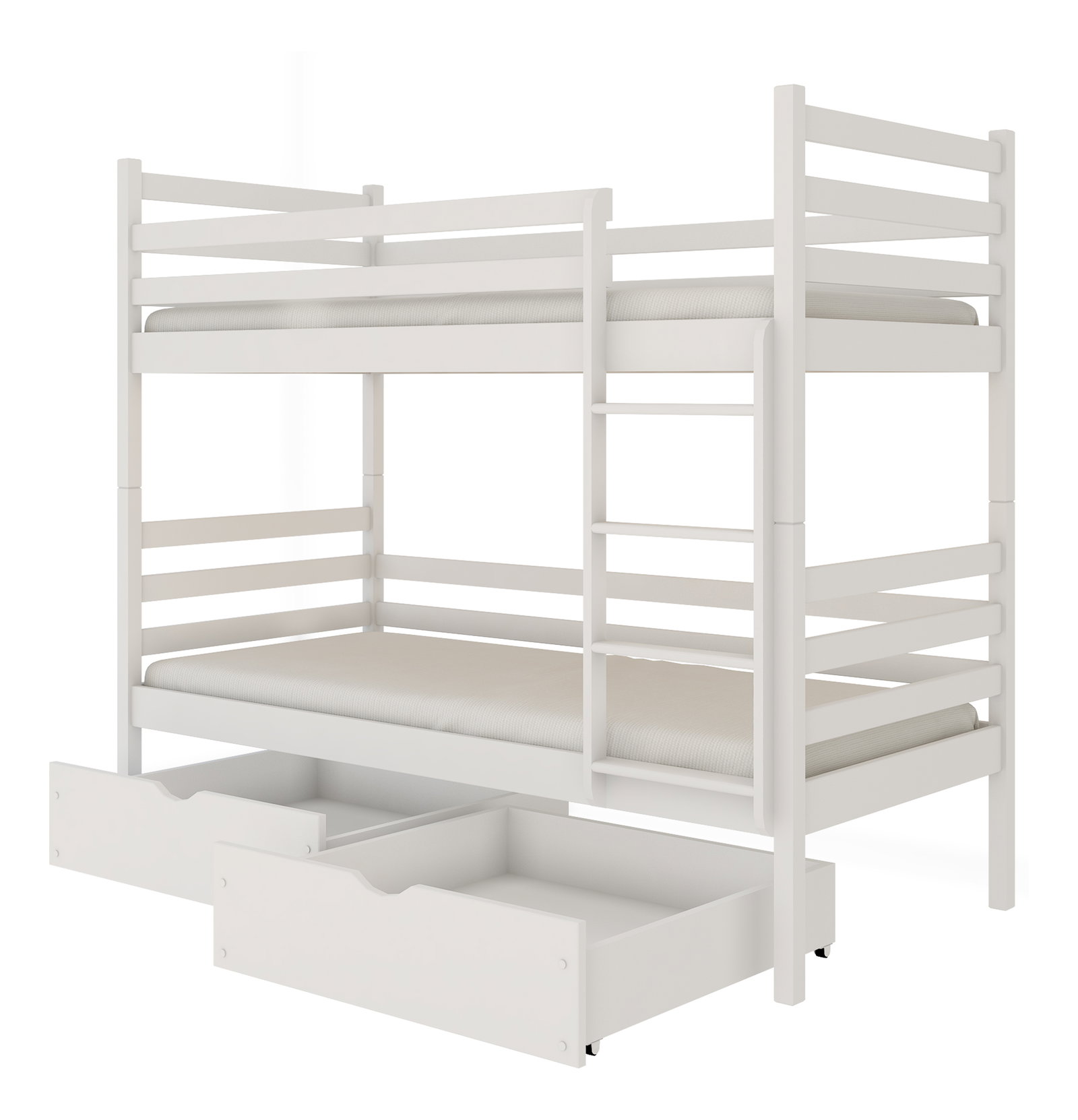 Detská posteľ 90 x 200 cm Nubia (s roštom a úl. priestorom) (biela)