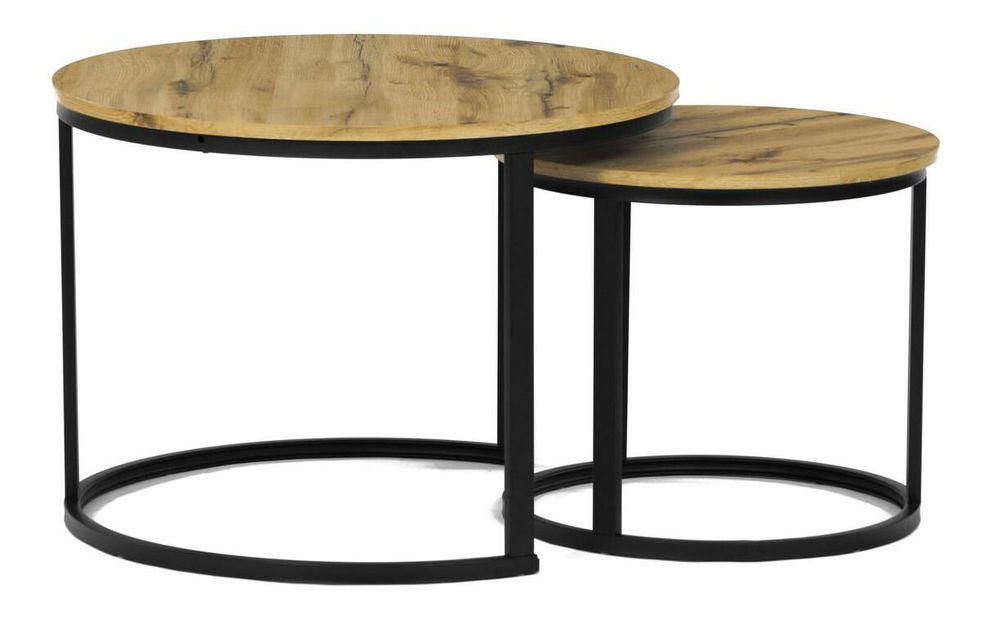 Set 2 konferenčných stolíkov Conjugar (dub divoký)