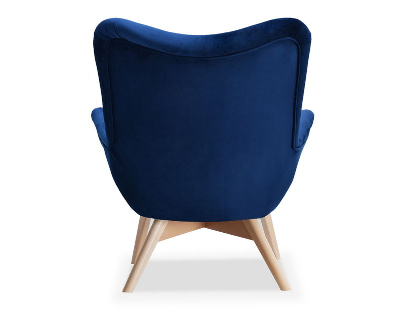 Relaxačné kreslo Florentino (tmavomodrá + buk)