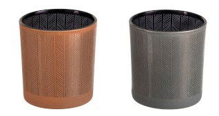 Svietnik Jolipa Na čajovú sviečku Monde Sauvage (7x7x8cm) (Sivá + Hnedá) (2ks)