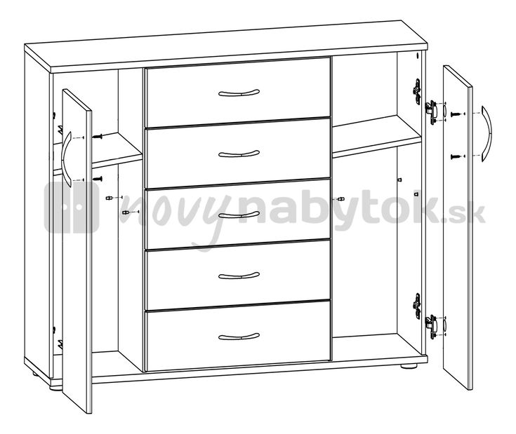 Komoda BRW Atriss KOM2D5S
