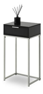 Konzolový stolík Norma S (čierne drevo + chrómová matný)