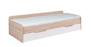 Jednolôžková posteľ 90 cm Telvera 1 (dub sonoma + biela) (s roštom a matracom) (s úl. priestorom)