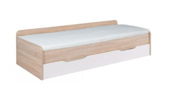 Jednolôžková posteľ 80 cm Telvera 1 (dub sonoma + biela) (s roštom a matracom) (s úl. priestorom)