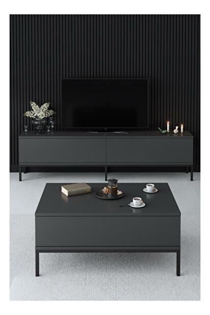 TV asztal/szekrény Vibubi 2 (antracit + fekete) 