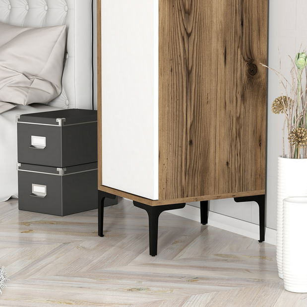 Ruhásszekrény Kiara S (dió + fehér)