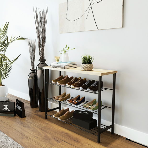 Pantofar/ Dulap pantofi Henrich (Stejar + Negru)