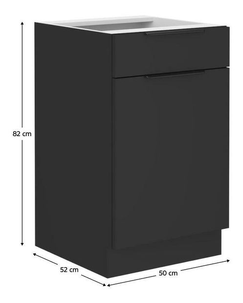 Dulap de bucătarie inferior Sobera 50 D 1F 1S BB (negru)