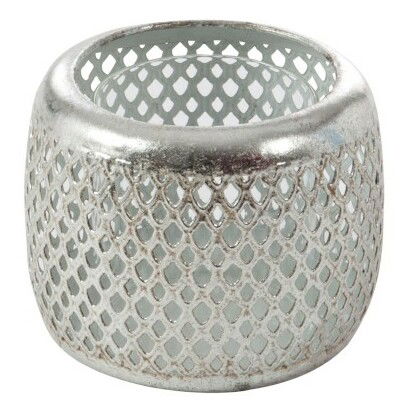 Svietnik Jolipa Na čajovú sviečku Silky Boho (15x15x11cm) (Strieborná)