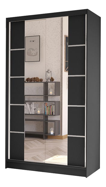 Šatníková skriňa Delana V (čierna)
