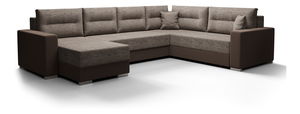 Rohová sedačka v tvare U Glide 3 (hnedá + tmavohnedá) (P)