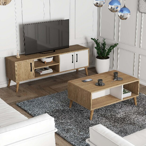 Mobilier living Sakura (Stejar + Alb)