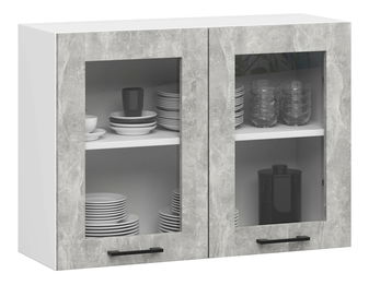 Horná kuchynská vitrína Organo 580 (biela + betón)