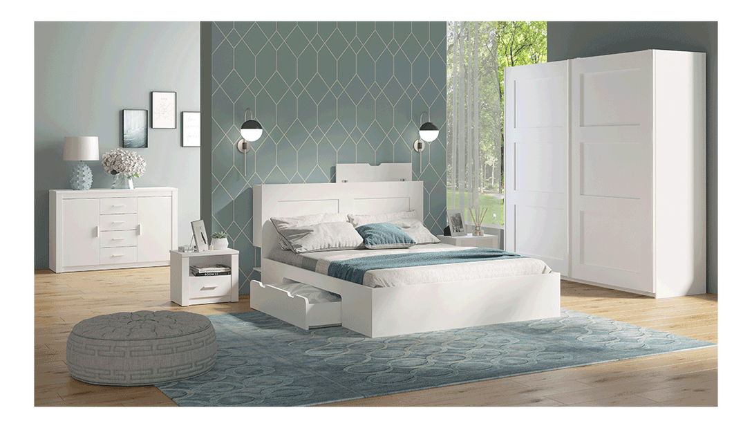 Manželská posteľ 160 cm Raloma (biela) (s úl. priestorom)