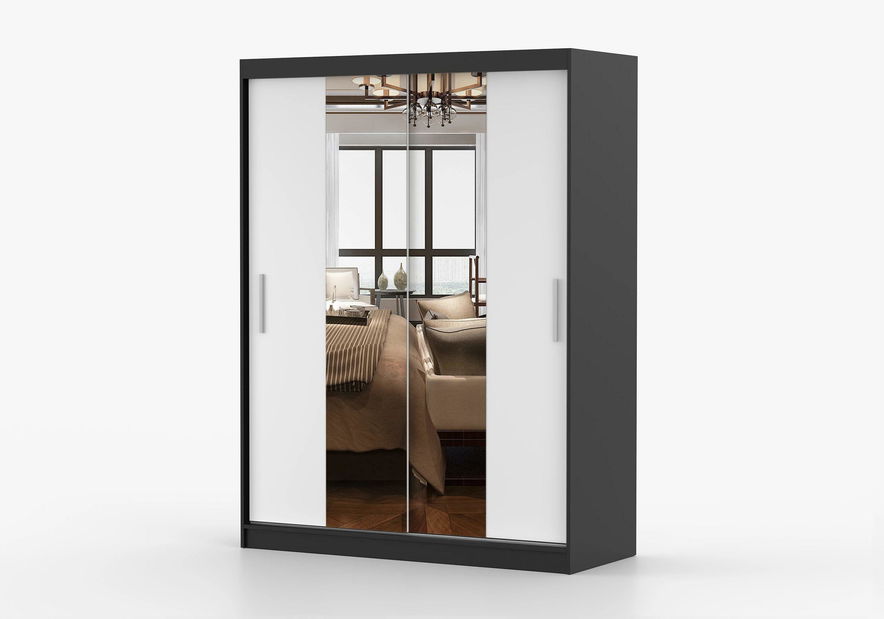 Dulap de haine Viola 01 (negru + alb)