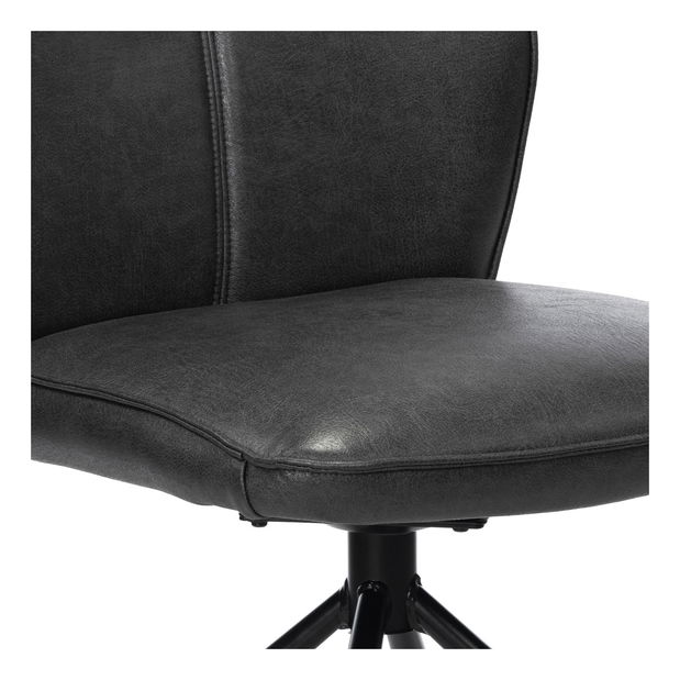 Scaun de sufragerie Herbia-397-GREY3 (Gri închis + Negru)