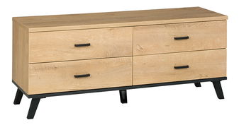 Masă TV/Dulap typ 7 Siralla (stejar lefkas + negru)