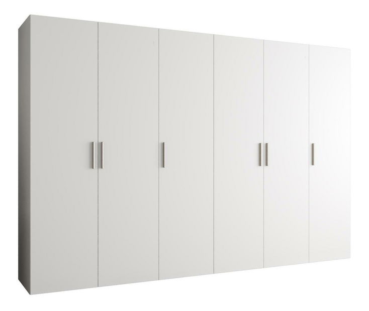 Ormar za garderobu 300 cm Borry 1 (bijela + srebrna)