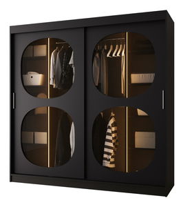 Dulap de haine 200 cm Boomer 2 (Negru) (cu iluminat)