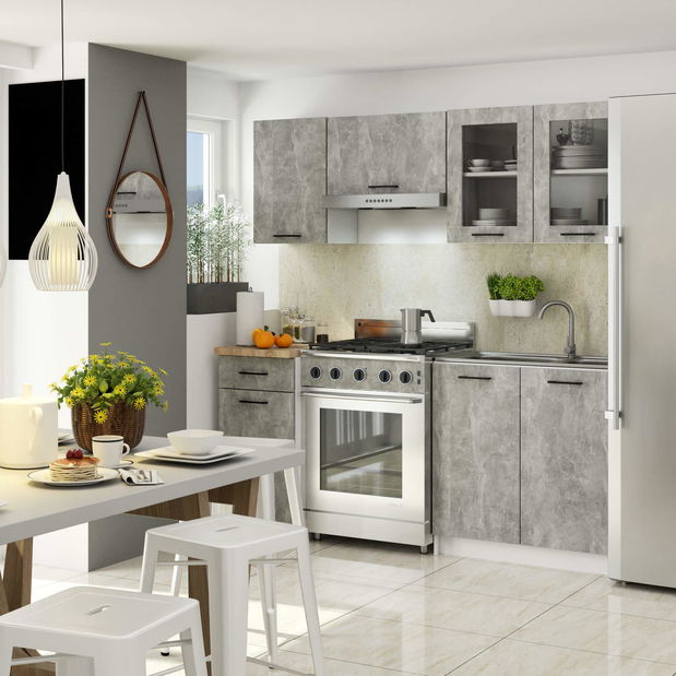Set mobilier bucătărie 180 cm Ozara B (beton)
