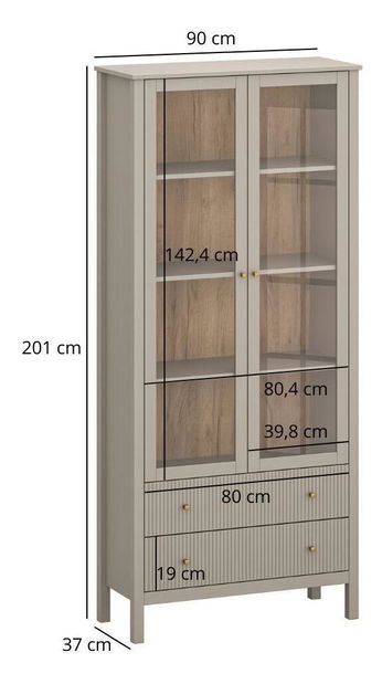 Vitrină Karankas 3 (taupe) 