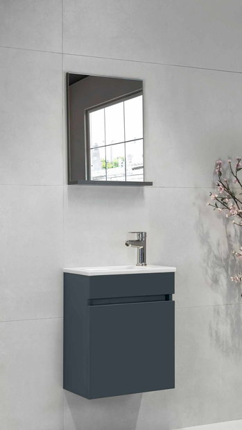 Kúpeľňová skrinka Fitti (antracit) (so zrkadlom)