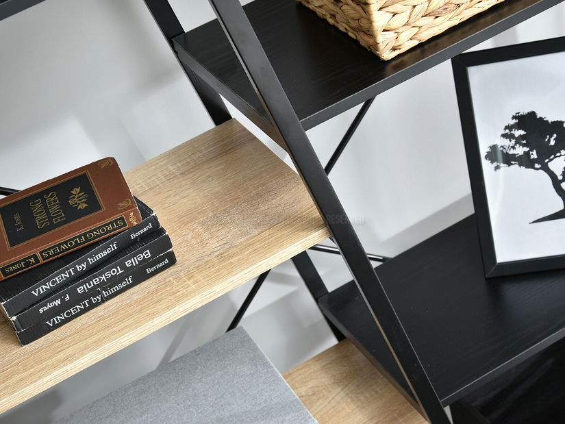 Regál Gecon Reg (tölgy + fekete)