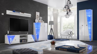 Nappali fal Eldon 29 WW EE (fehér + magasfényű fehér)