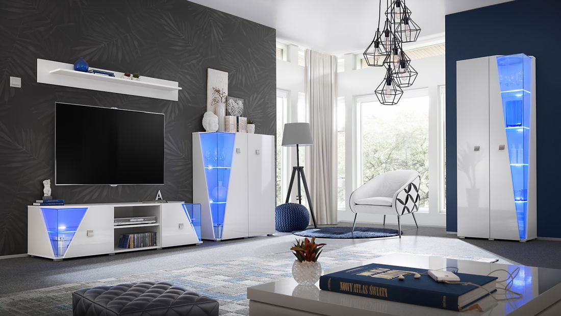 Mobilier living Eldon 29 WW EE (alb + alb lucios)