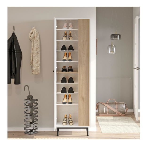 Ormarić za obuću Abbygail 2 (hrast + bijela) 