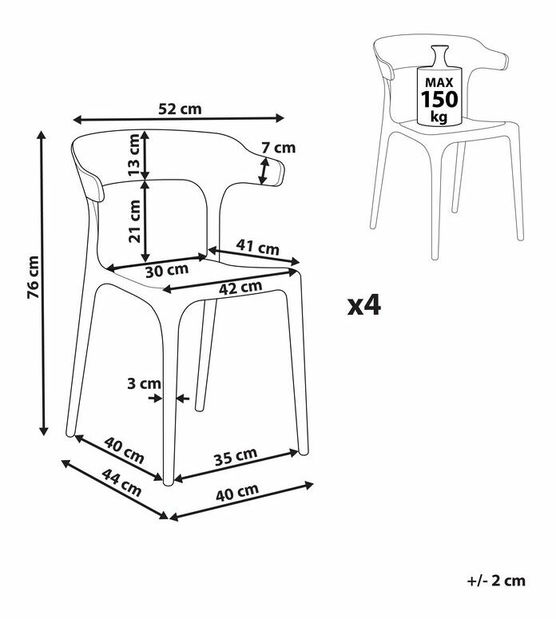 Set 4 buc scaune sufragerie Gerry (gri închis)