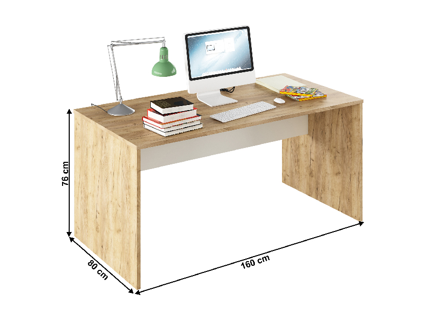 PC stolík Rumia 16 (dub artisan + biela)