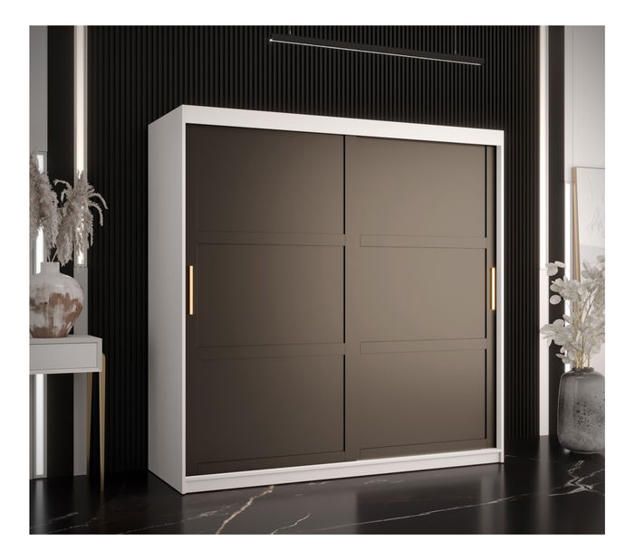 Šatníková skriňa Riven 1 180 (biela matná + čierna matná)