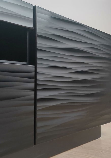 TV stolík/skrinka Aurora 200 (sahara čierna) (s LED osvetlením)