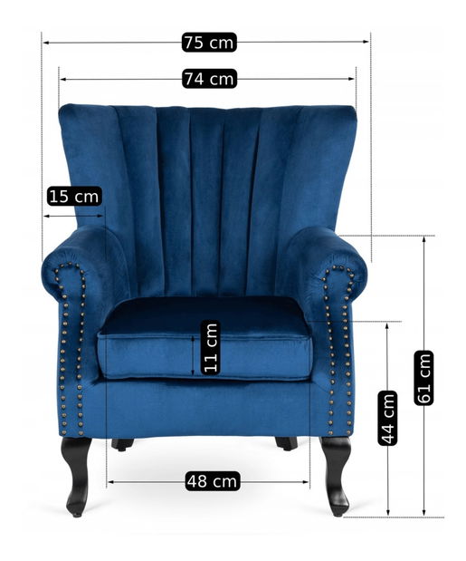 Kreslo Malik (tmavomodrá) 