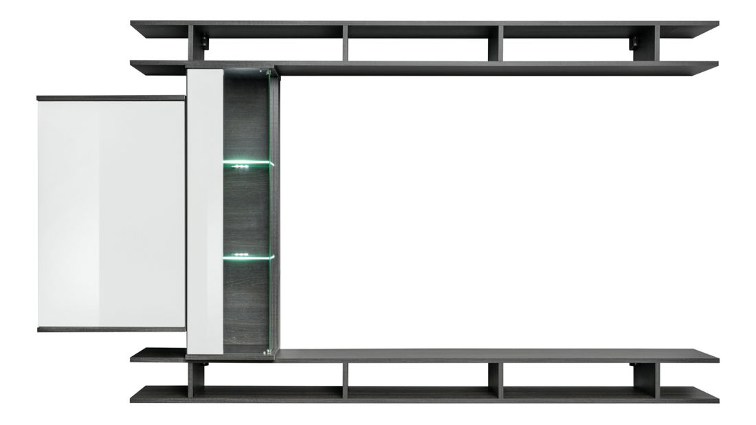 Obývacia stena Genaro 20 DGW GM (dub grafit + biela)