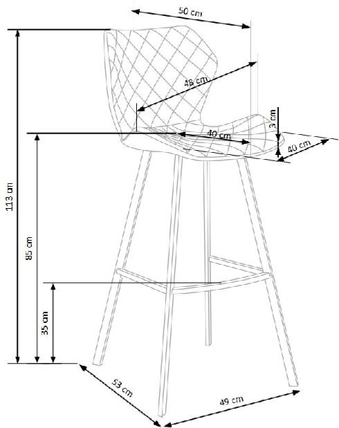 Scaun tip bar H83