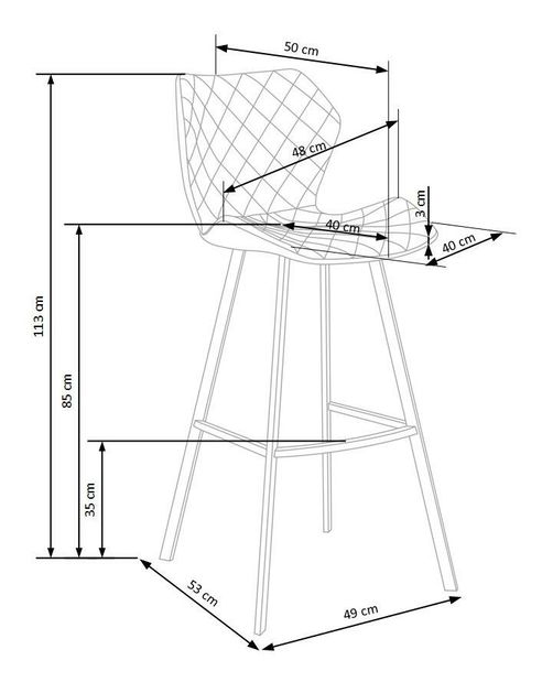Barová stolička H83