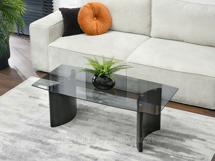 Stolić za kavu Sue (dimljeno staklo + crna)