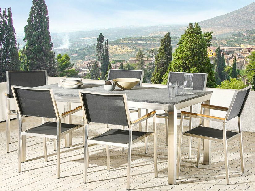 Kerti asztal Grosso (grafit) (hőkezelt gránitlap)