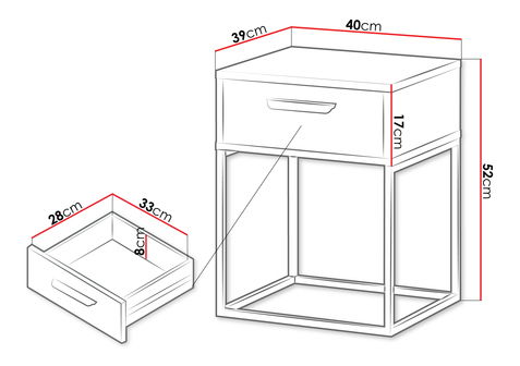 Nočný stolík Cepys 3 (čierna + biela) *výpredaj