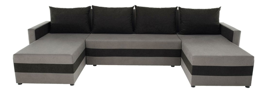 Colțar în formă de U Paulati (gri + negru) (extensibil cu sp. depozitare)