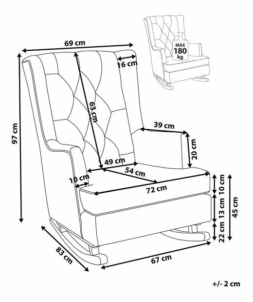 Hojdacie kreslo TROND II (polypropylén) (svetlosivá)