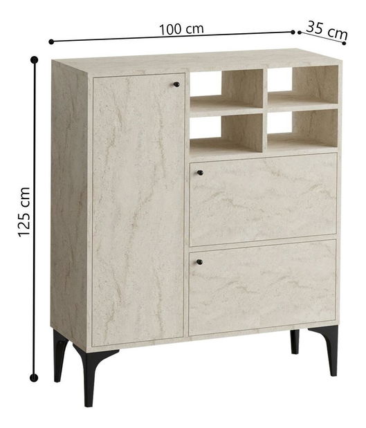 Regál Aliex 2 (travertin)