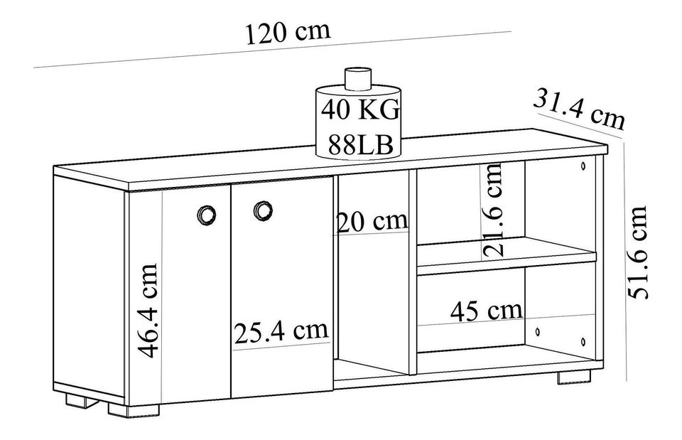 Botník (skrinka na topánky) Vabite 2 (biela + dub zafírový)