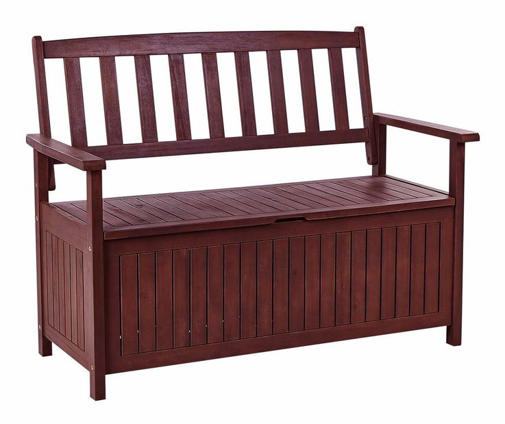 Záhradná lavička Sefu (mahagónové drevo + sivá) (s úl. priestorom))