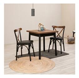 Set mobilier sufragerie Duvasa 12 (negru) (pentru 2 persoane)