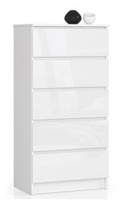 Comodă Kalista V (alb lucios)